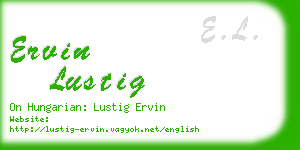 ervin lustig business card